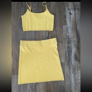 Free People Yellow Skirt Set